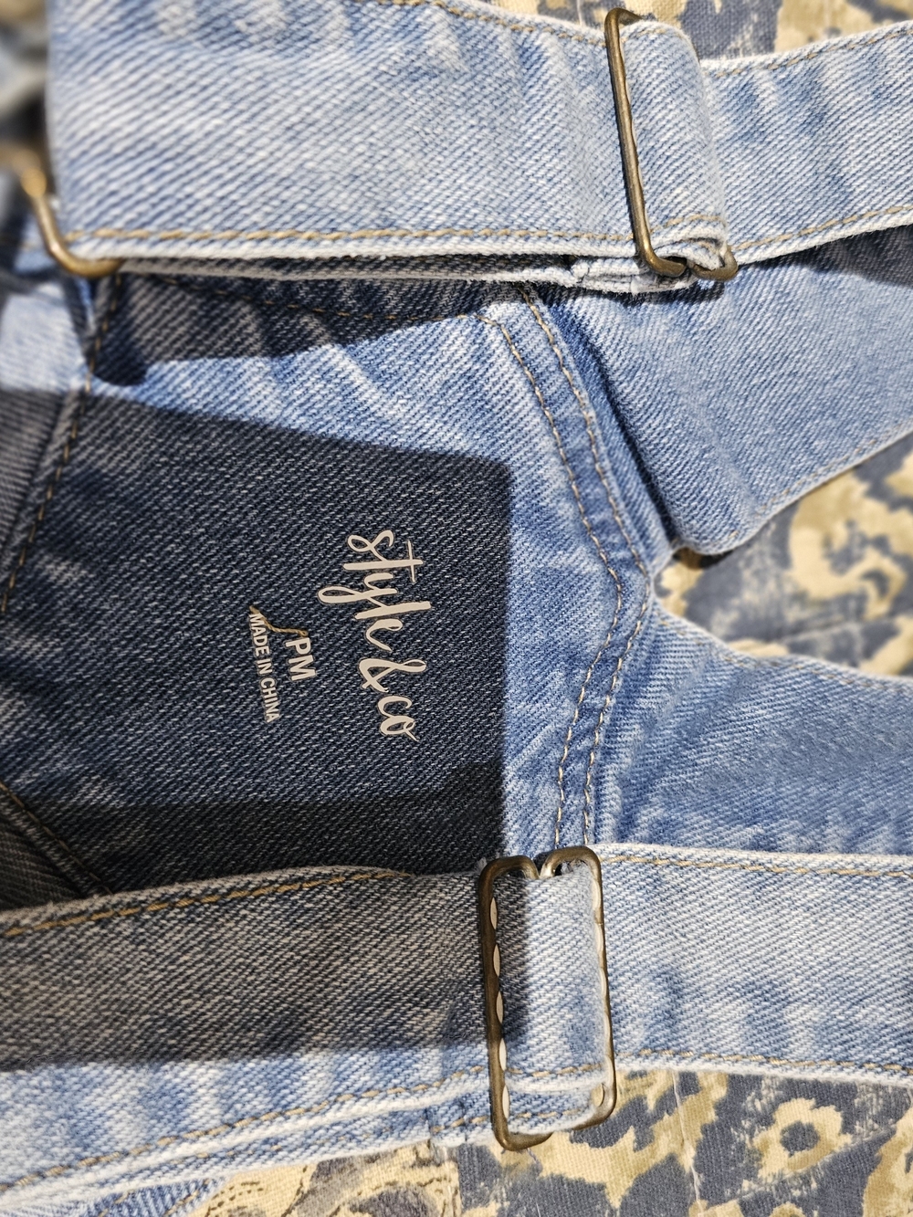 Womens Light Blue Distressed Denim Overalls - Picture 3 of 6